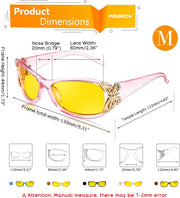 ÉÌƷͼƬ 20 | B081YY5RM3 | FEISEDY Classic Womens Night Glasses Driving Anti Glare Wrap Around Yellow Sunglasses B2548