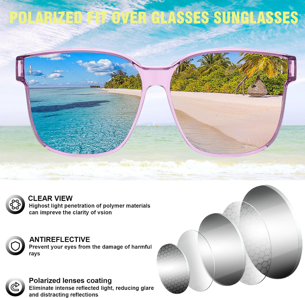 ÉÌƷͼƬ 48 | B0DS5D4WB4 | FEISEDY Sunglasses That Fit Over Glasses for Women Men UV400 B0269