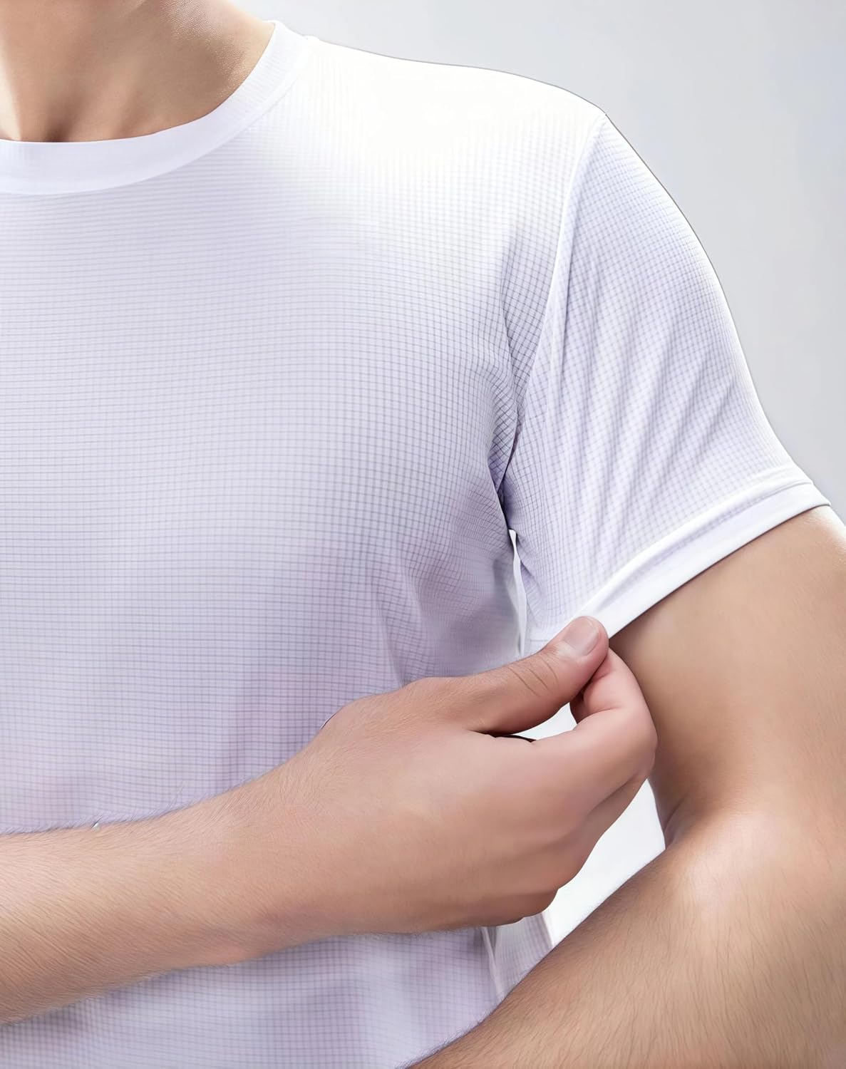 商品图片 6 | B0GPQ9SFT1 | 2-Pack Men's Mesh Short Sleeve T-Shirts, Breathable Quick-Dry Athletic Workout Tops for Summer, Stretchy Casual Fitness Tees