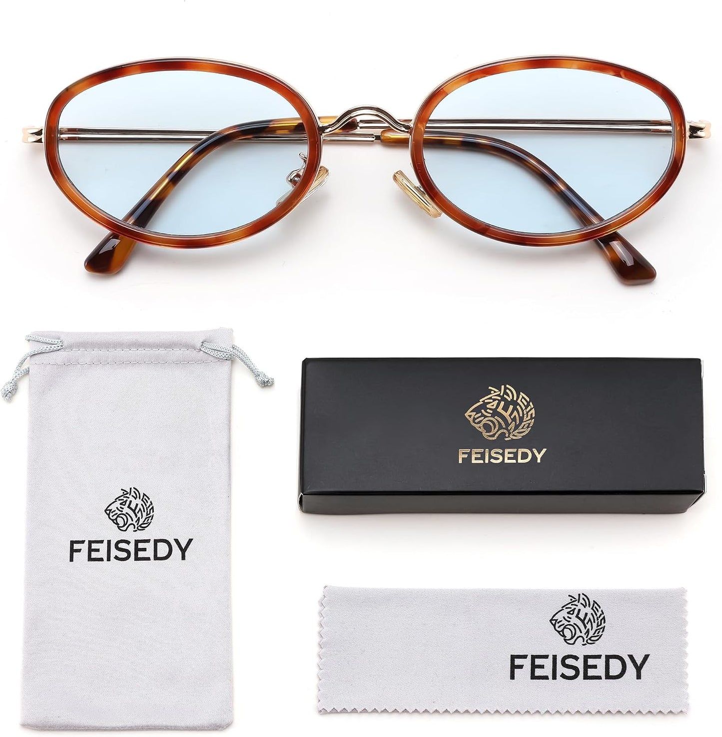 商品图片 14 | B0H2XM1HNJ | FEISEDY 90s Retro Oval Cat Eye Sunglasses UV400 Small Face B0450