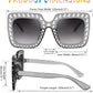 商品图片 27 | B0CFHLB4YT | FEISEDY Kids Sunglasses for Girls Oversized Square Sparkling Party Sun Glasses Lightweight Fashion Shades B0053