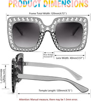 ÉÌƷͼƬ 27 | B0CFHLB4YT | FEISEDY Kids Sunglasses for Girls Oversized Square Sparkling Party Sun Glasses Lightweight Fashion Shades B0053