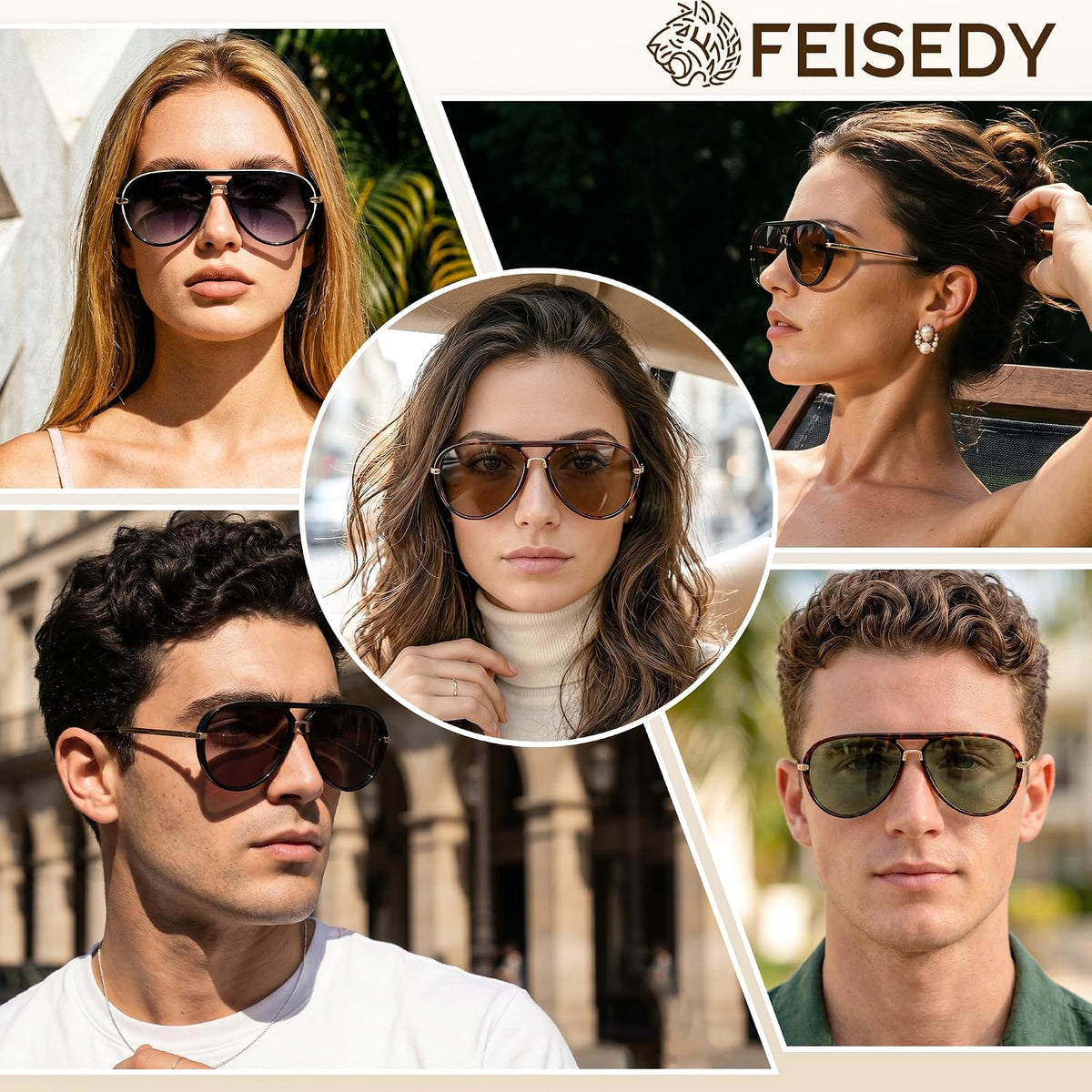 ÉÌƷͼƬ 55 | B0GYVVZBQM | FEISEDY Classic Aviator Sunglasses UV400 Protection for Women Men B0461