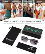 ÉÌƷͼƬ 19 | B0GX6FSM23 | FEISEDY Retro Rimless Rectangle Y2K Tinted Sunglasses for Women Men B0423