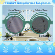 ÉÌƷͼƬ 30 | B0CQBTQZFP | FEISEDY Baby Polarized Round Sunglasses Flexible Rubber Shades with Strap for Infant Toddler Newborn Age 0-24 Months B0060