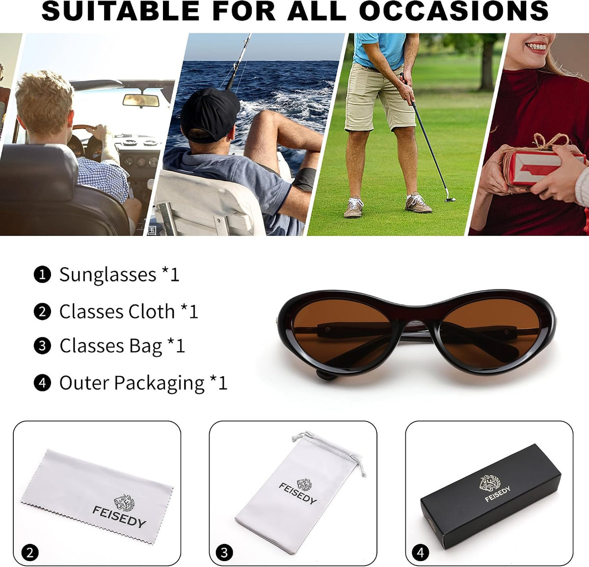 ÉÌƷͼƬ 28 | B0GX9KMP8W | FEISEDY Cat eye Sunglasses for Women and Men UV400 Protection, Retro Trendy Classic Sunnies B0436