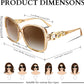 商品图片 38 | B0BJ71VZCB | FEISEDY Women's Fashion Sunglasses, Oversized Square Frame with Pearl Sparkling, Polarized UV Protection B2821