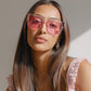 商品图片 43 | B08HVPGJW5 | FEISEDY Sunglasses Womens Trendy, Oversized Square Shades, Pearl Inlay Cat Eye Frame UV400 Protection B2625