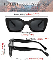 ÉÌƷͼƬ 95 | B07MNGNLNT | FEISEDY Classic Women Sunglasses Fashion Thick Square Sun Glasses B2471
