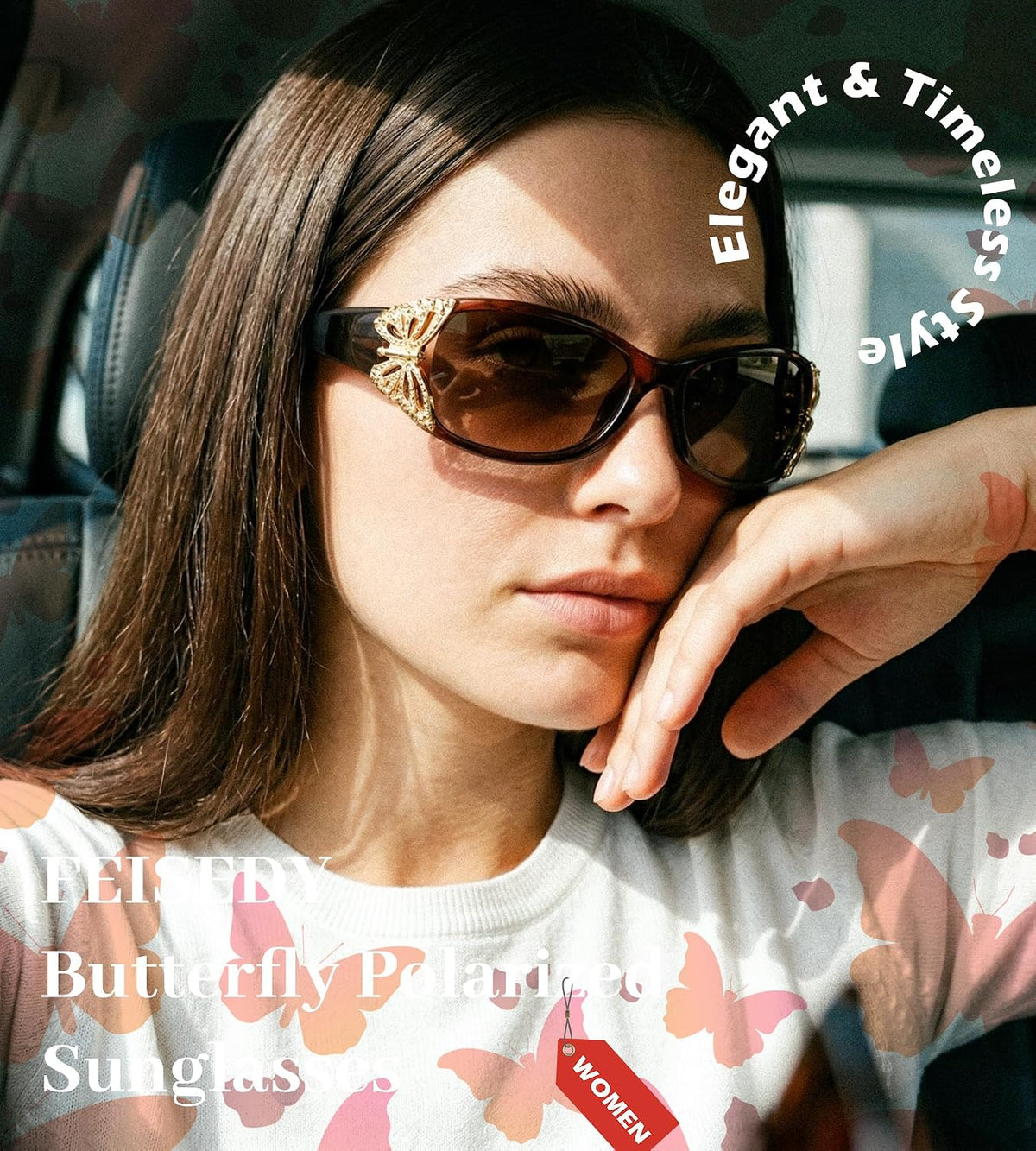 ÉÌƷͼƬ 42 | B0CNRQ7WVZ | FEISEDY Y2K Women Polarized Sunglasses Butterfly Wrap Around UV400 Shades