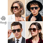 ÉÌƷͼƬ 2 | B0GLNFSYQ5 | FEISEDY Retro Aviator Polarized Square Sunglasses for Men Women B0377