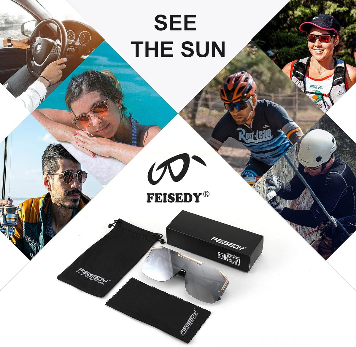 ÉÌƷͼƬ 46 | B09L4V27YS | FEISEDY Square Oversized Sunglasses for Men Women Flat Top B2765