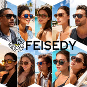 ÉÌƷͼƬ 5 | B0DSH2BVX5 | FEISEDY Polarized Aviator Sunglasses Men Women, Retro 70s Style Design - UV400 Protection, Driving & Daily Wear B0203