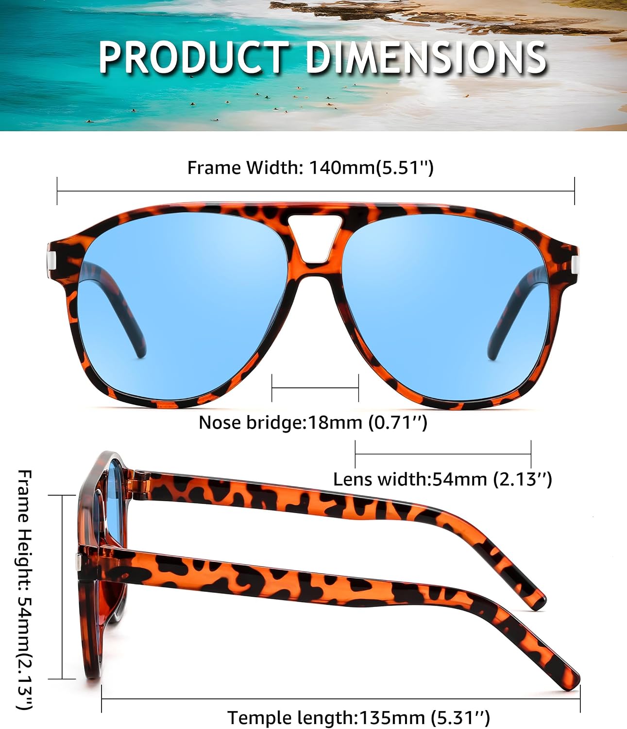 商品图片 18 | B0GXMV1N2N | FEISEDY Retro Aviator Sunglasses for Women Men Square Sunnies 70s Pilot Style Lightweight UV400 Shades B0421