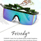 商品图片 55 | B096SD9GGG | FEISEDY Oversized Mirror Shield Sport 80s Sunglasses Ski Goggles Flat Top One Piece Futuristic Visor Women Men B2522