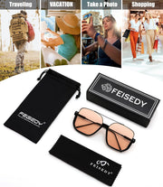 ÉÌƷͼƬ 28 | B0GXYGJLHV | FEISEDY Retro Square Aviator Sunglasses for Women Men Y2K Oversized B0432