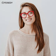 ÉÌƷͼƬ 2 | B0DSP9ZRGV | FEISEDY Retro Blue Light Glasses for Women Men, Thick Square Glasses Blue Light Blocking, Anti Glare Digital &Eyestrain B0278