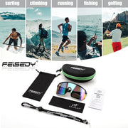 ÉÌƷͼƬ 6 | B0DGTRTMPX | FEISEDY Sports Sunglasses for Men and Women, Large Rectangular Lens, Baseball Cycling Running Sunglasses B0243
