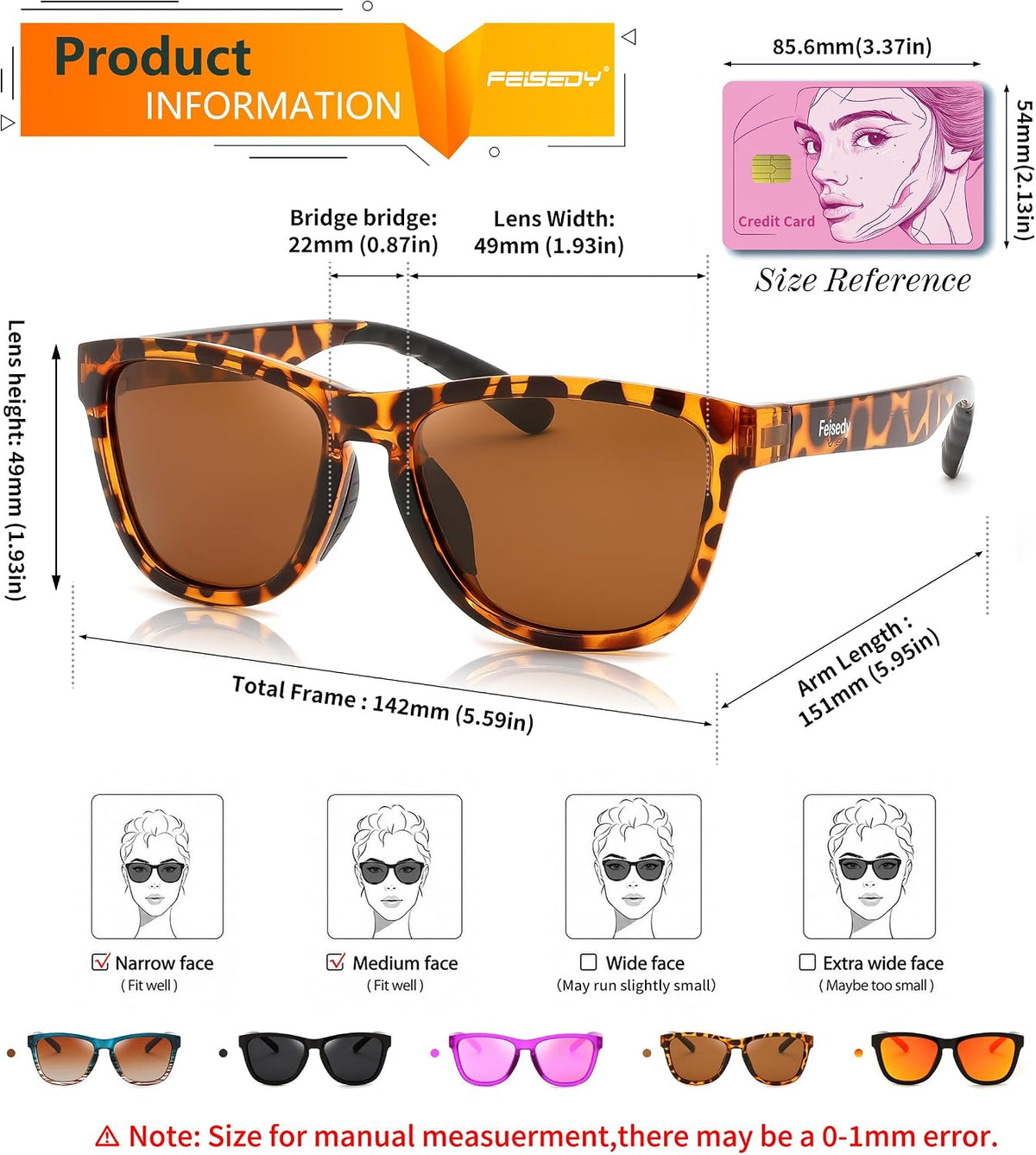商品图片 41 | B0HFJF1ZXG | FEISEDY Polarized Sunglasses Women Men Sports Lightweight Sun Glasses B1423