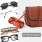 商品图片 31 | B0CFPPR4K1 | FEISEDY 2Pack Soft Leather Sunglass Bag, Portable Holder Eyeglasses Case | Lightweight Portable Design, With Button Clip Wrist Strap for Travel Daily Use B0049
