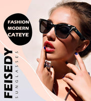 ÉÌƷͼƬ 13 | B0CJNSZC8B | FEISEDY Trendy Polarized Sunglasses, Retro Cateye Frame for Women, UV400 Protection Shades B0009