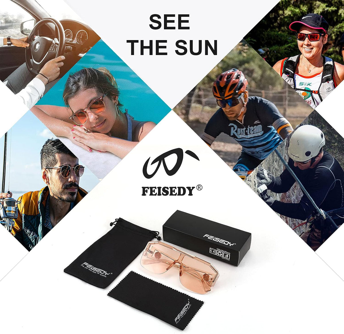 ÉÌƷͼƬ 79 | B09L4V27YS | FEISEDY Square Oversized Sunglasses for Men Women Flat Top B2765