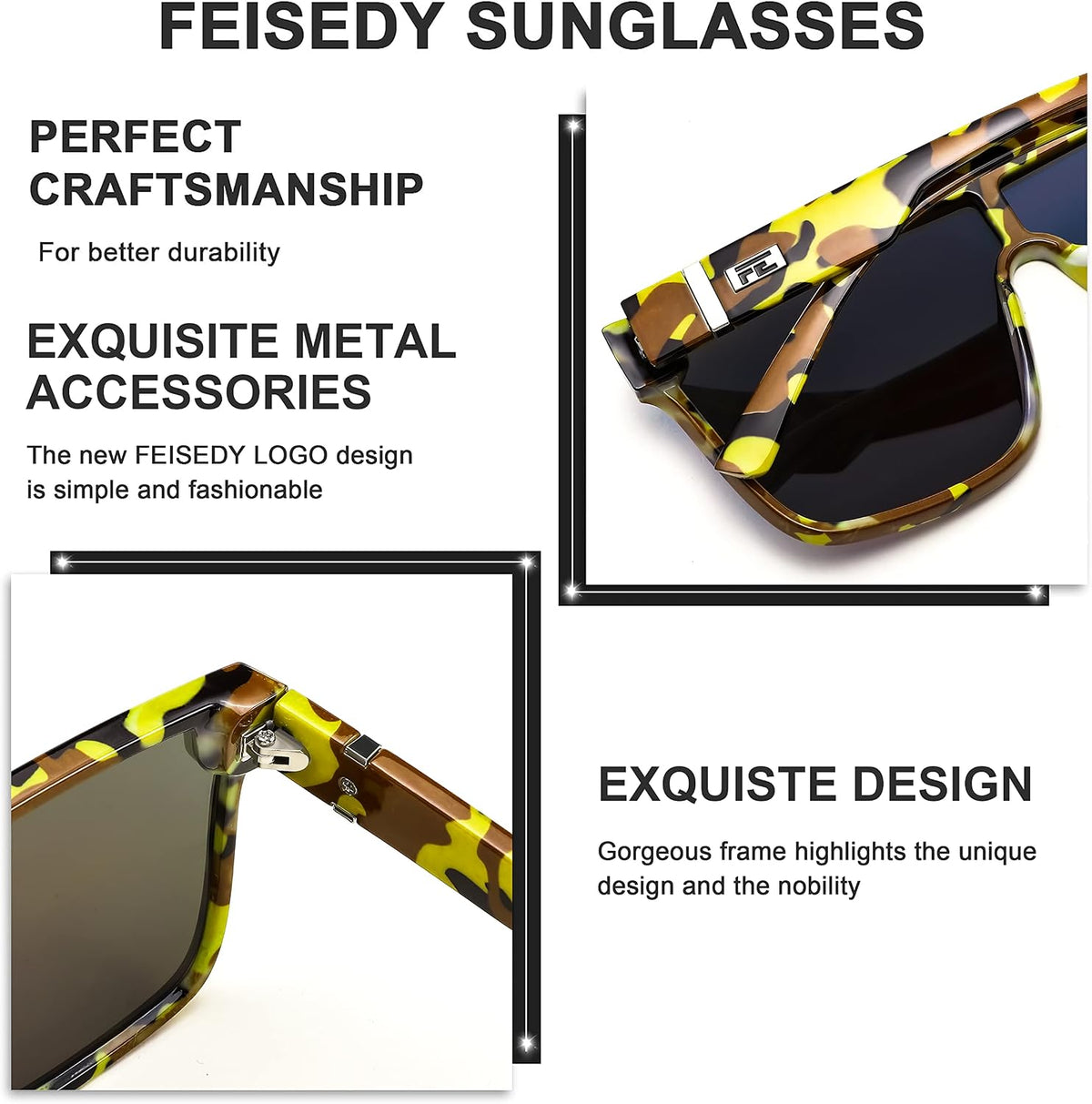 ÉÌƷͼƬ 87 | B0B2836HD6 | FEISEDY Sunglasses for Women Men, Fashion Mirrored Single Lens Shades