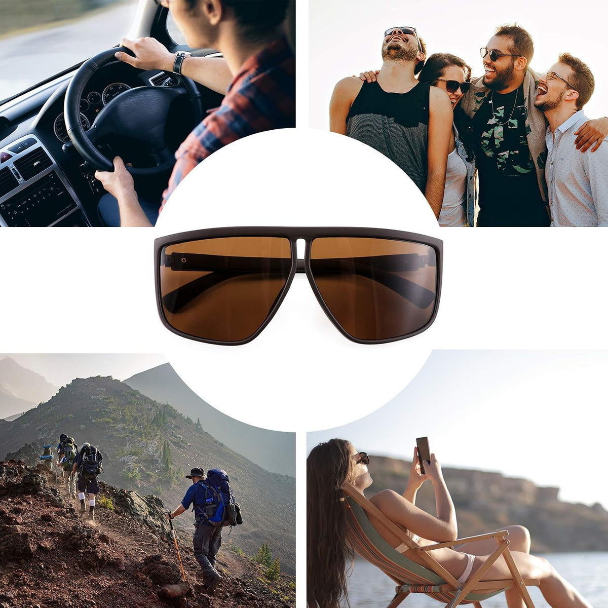 ÉÌƷͼƬ 6 | B08QMYV37G | FEISEDY Square Oversized Sunglasses for Women Men Flat Top Fashion Shades B2669