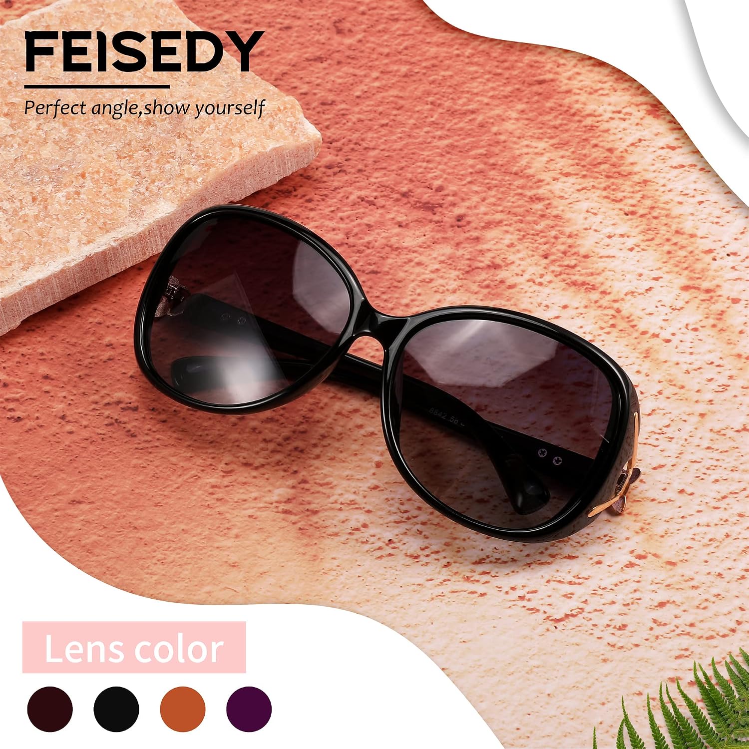 商品图片 9 | B08S7G8RRP | FEISEDY Oversized Polarized Sunglasses Women Men Large Shades B2730