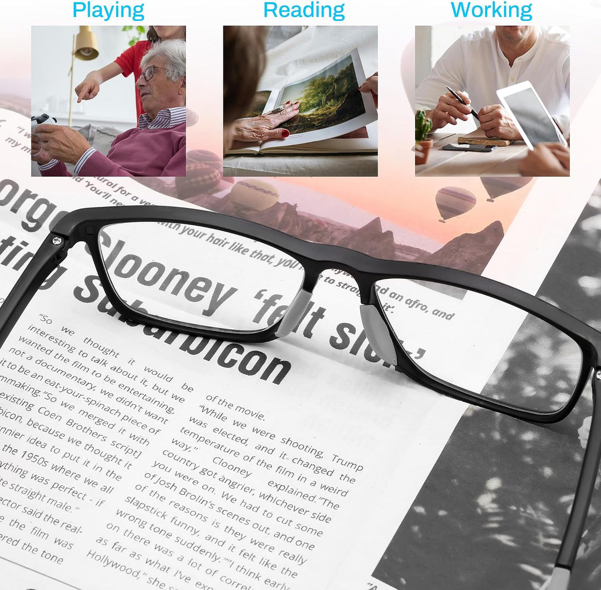 ÉÌƷͼƬ 5 | B0FX27T9FM | FEISEDY 3 Packs Blue Light Reading Glasses for Men, Sports Style TR90 Readers, Classic Lightweight Eyeglasses B0336
