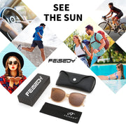 ÉÌƷͼƬ 101 | B0871BKMTN | FEISEDY Oversized Polarized Sunglasses - UV400 Protection, Square Fashion Sun Glasses for Outdoor & Daily B2600