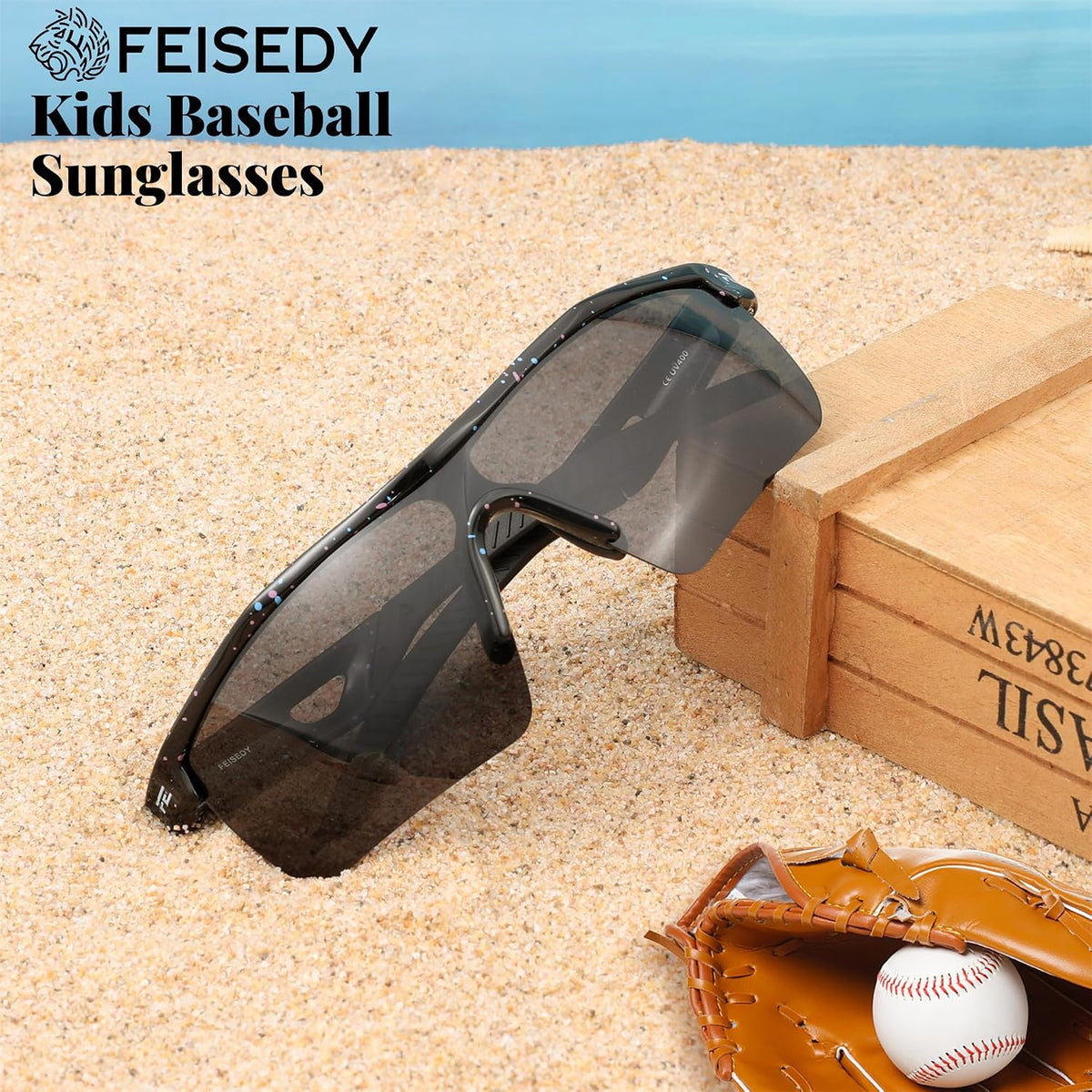 ÉÌƷͼƬ 16 | B07JZ18KMZ | FEISEDY Kids Polarized Sports Sunglasses, TR90 UV400 Baseball Cycling