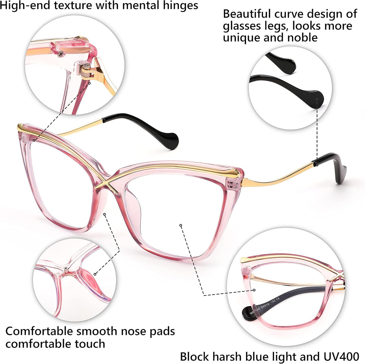 ÉÌƷͼƬ 11 | B0B63PP6VN | FEISEDY Women Oversized Square Blue Light Blocking Glasses Anti Eyestrain Cat Eye Fashion Eyewear B2956