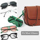 商品图片 27 | B0CFPPR4K1 | FEISEDY 2Pack Soft Leather Sunglass Bag, Portable Holder Eyeglasses Case | Lightweight Portable Design, With Button Clip Wrist Strap for Travel Daily Use B0049