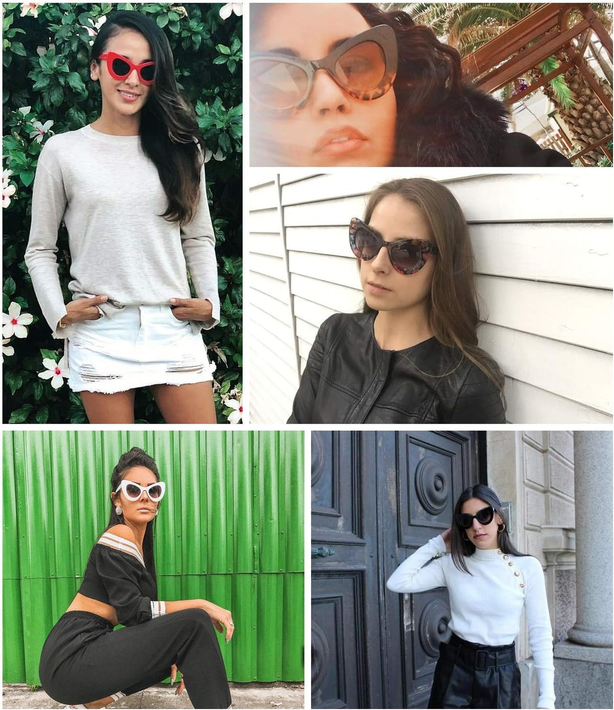 ÉÌƷͼƬ 7 | B01K4IHMQM | FEISEDY Retro Cat Eye Women Sunglasses Cateye Acetate Frame Polycarbonate Lenses B2239