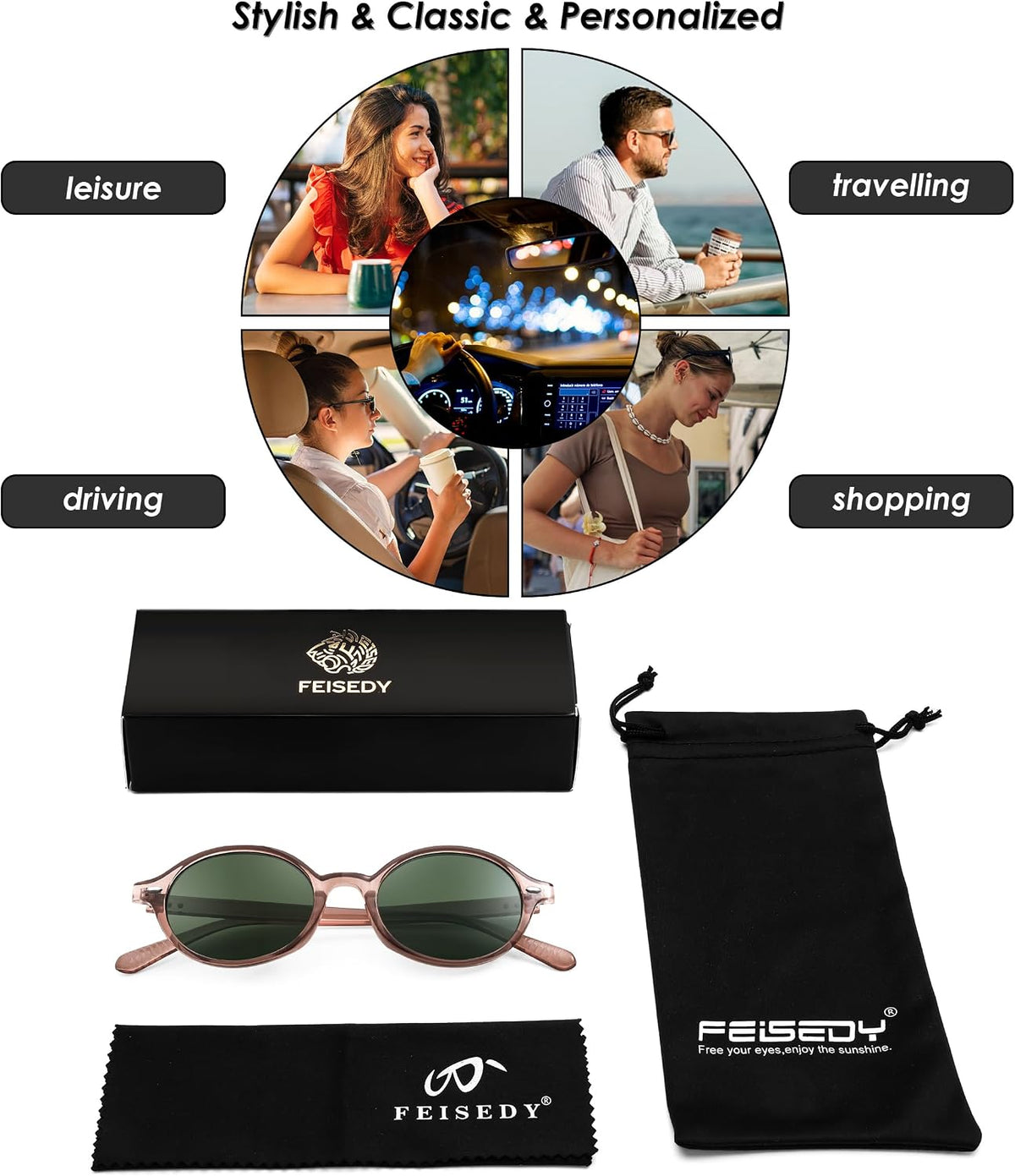 ÉÌƷͼƬ 104 | B0DTHVTKB5 | FEISEDY Retro Oval Sunglasses for Women 90s Narrow Round Lightweight Shades Y2k Trendy Sunnies B1171