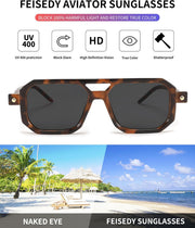 ÉÌƷͼƬ 89 | B09YTJ4FQZ | FEISEDY Vintage Square 70s Flat Aviator Sunglasses Women Men Classic Retro Stylish Frame UV400 Sunglasses B2622