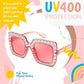 商品图片 19 | B0CFHLB4YT | FEISEDY Kids Sunglasses for Girls Oversized Square Sparkling Party Sun Glasses Lightweight Fashion Shades B0053