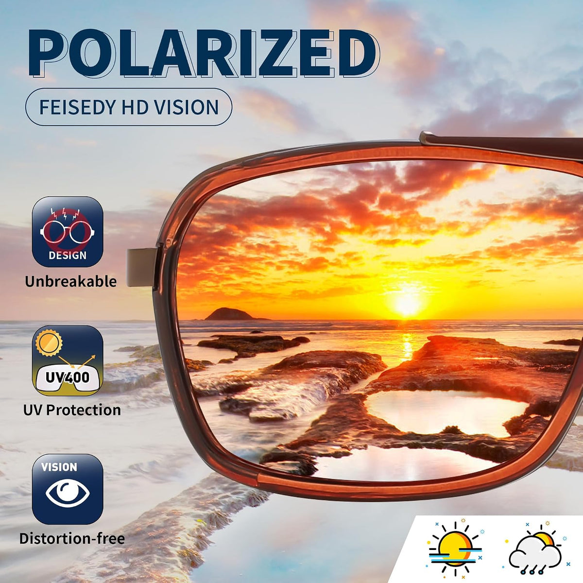 ÉÌƷͼƬ 18 | B0FDKZNCG9 | FEISEDY Retro Aviator Polarized Sunglasses For Women Men 70s Trendy B0292