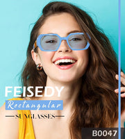 ÉÌƷͼƬ 9 | B0CNPQGQRW | FEISEDY Retro Rectangle Sunglasses for Women Men Classic Square Rhinestone Frame Sun Glasses Polygon Designer UV400 B0047