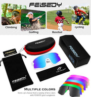ÉÌƷͼƬ 42 | B0D73JNPNN | FEISEDY Kids Sunglasses Polarized Youth Baseball Sunglasses Sports Cycling Glasses for Boys Girls Age 4-8 B0183