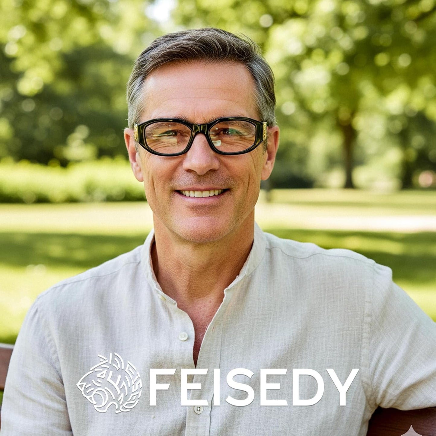 商品图片 4 | B0G34MVJQC | FEISEDY Trendy Blue Light Reading Glasses for Women and Men B0317 | Vintage 90s Anti-Glare Readers