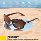 商品图片 49 | B0FZKDK786 | FEISEDY Polarized Sunglasses for Women Classic Vintage UV400 Shade | Trendy Square Wraparound Ladies Sun Glasses B0309
