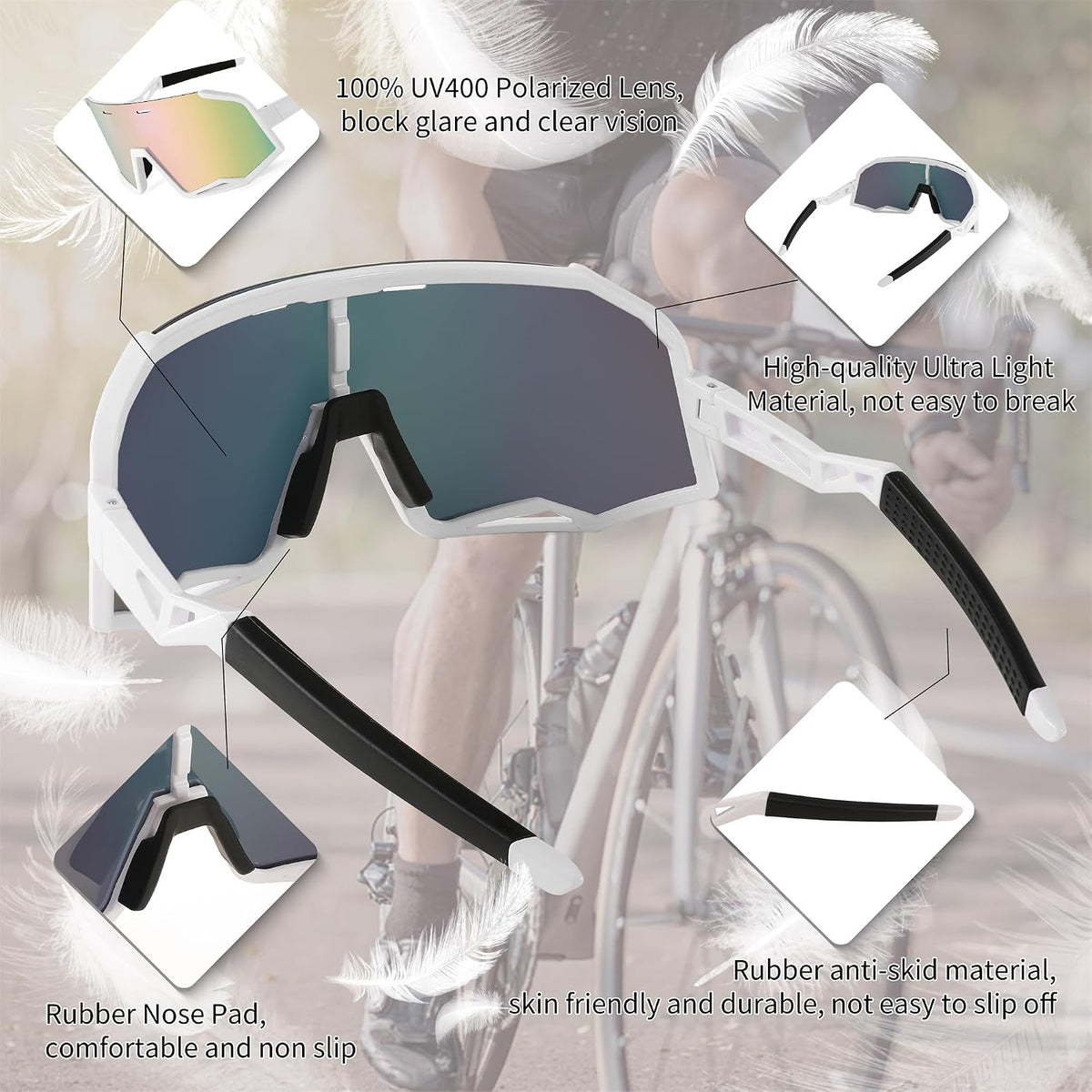 ÉÌƷͼƬ 17 | B0BPXHS74Y | FEISEDY Polarized Cycling Sunglasses Women Men Outdoor Sports Sunglasses Baseball Running Biking Fishing Sunglasses B2994
