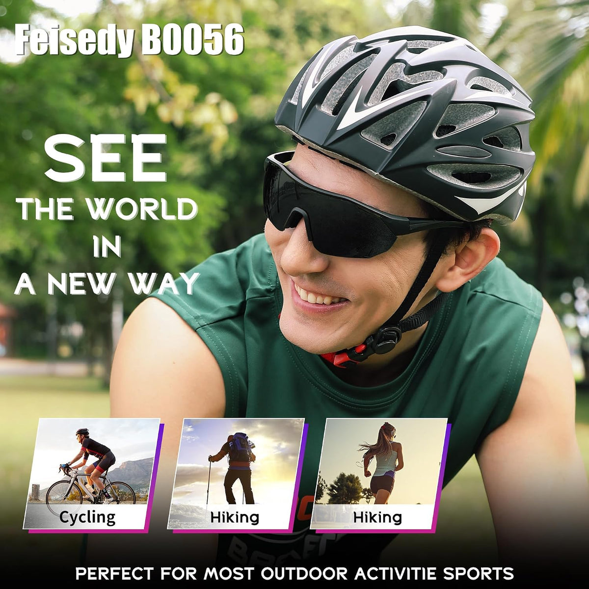 ÉÌƷͼƬ 6 | B0CNCBXTDV | FEISEDY Polarized Sunglasses Baseball Lightweight Frame Men Women Sports Cycling Sun Glasses for MTB UV400 Protection B0056