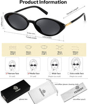 ÉÌƷͼƬ 12 | B0H2VP4ZBG | FEISEDY Oval Cat Eye Sunglasses for Women, 90s Narrow Y2K Shades B0435