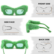 ÉÌƷͼƬ 29 | B09PN9V5N6 | FEISEDY Sunglasses Women Plush Fuzzy Soft Velvet Party Masquerade B2877