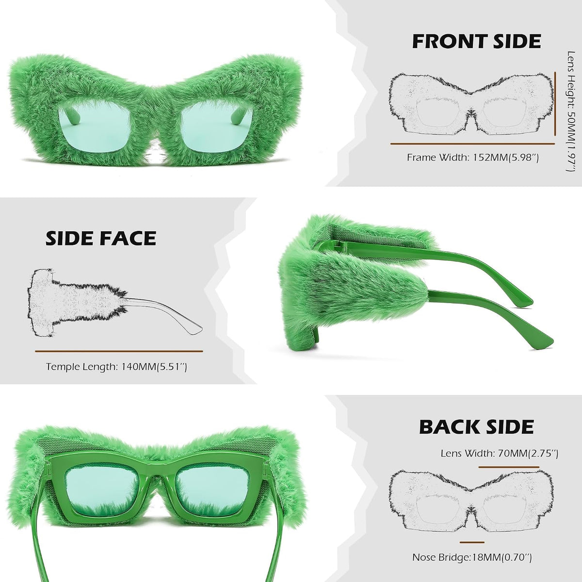 ÉÌƷͼƬ 29 | B09PN9V5N6 | FEISEDY Sunglasses Women Plush Fuzzy Soft Velvet Party Masquerade B2877