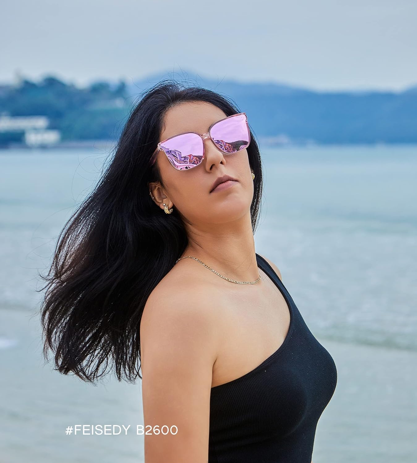 商品图片 54 | B0871BKMTN | FEISEDY Oversized Polarized Sunglasses - UV400 Protection, Square Fashion Sun Glasses for Outdoor & Daily B2600