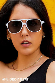 ÉÌƷͼƬ 50 | B0CB543WBD | FEISEDY Vintage Retro 70s Plastic Aviator Sunglasses Women Men Classic Large Squared Frame B2751